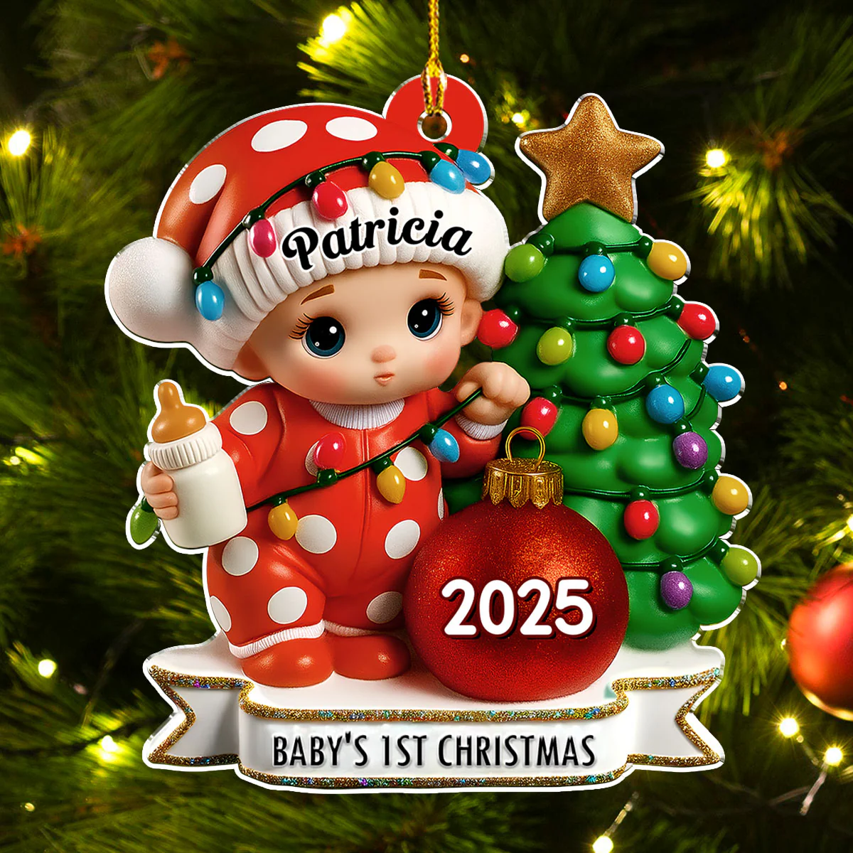 Red Dot Holiday - Personalized Custom Acrylic Ornament - Image 4