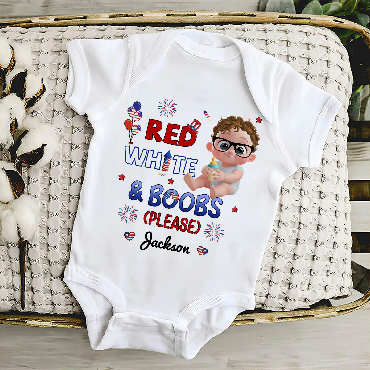 Red White Baby - Personalized Custom Baby Onesie - Image 4
