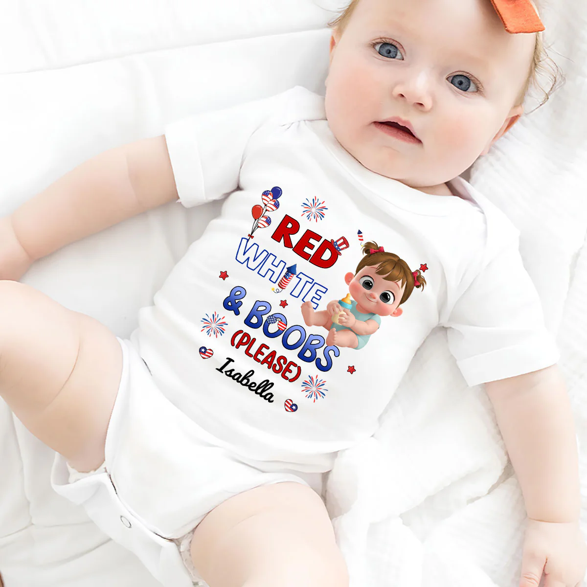 Red White Baby - Personalized Custom Baby Onesie - Image 7
