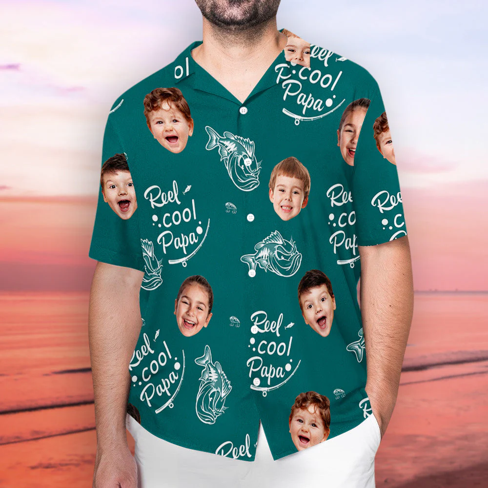 Reel Cool Papa - Personalized Custom Hawaiian Shirt - Image 2