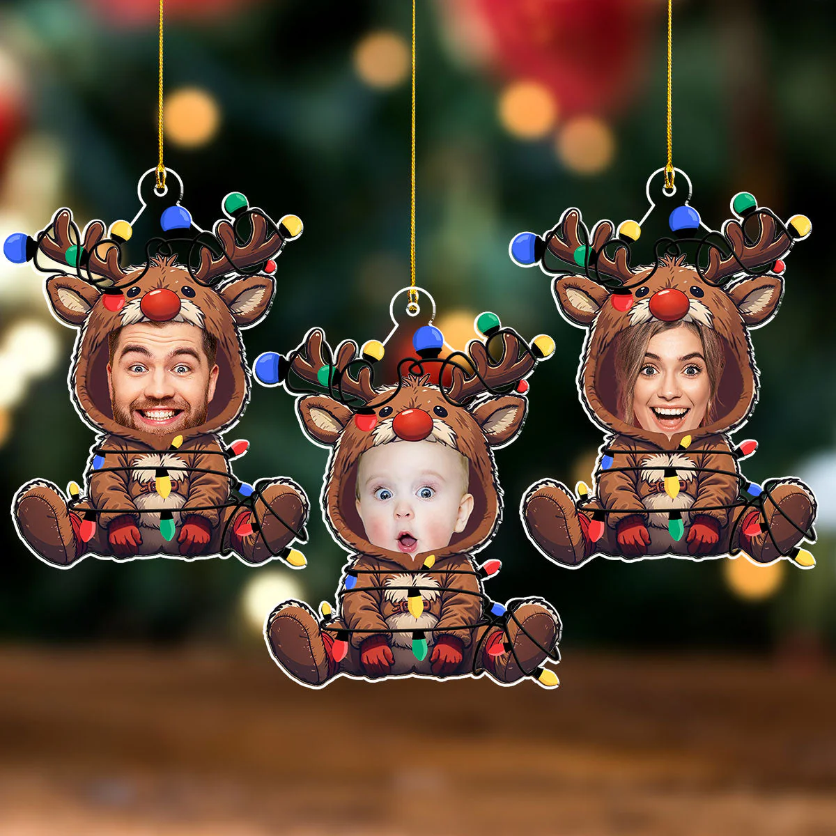 Reindeer Baby Christmas - Personalized Custom Acrylic Ornament - Image 7