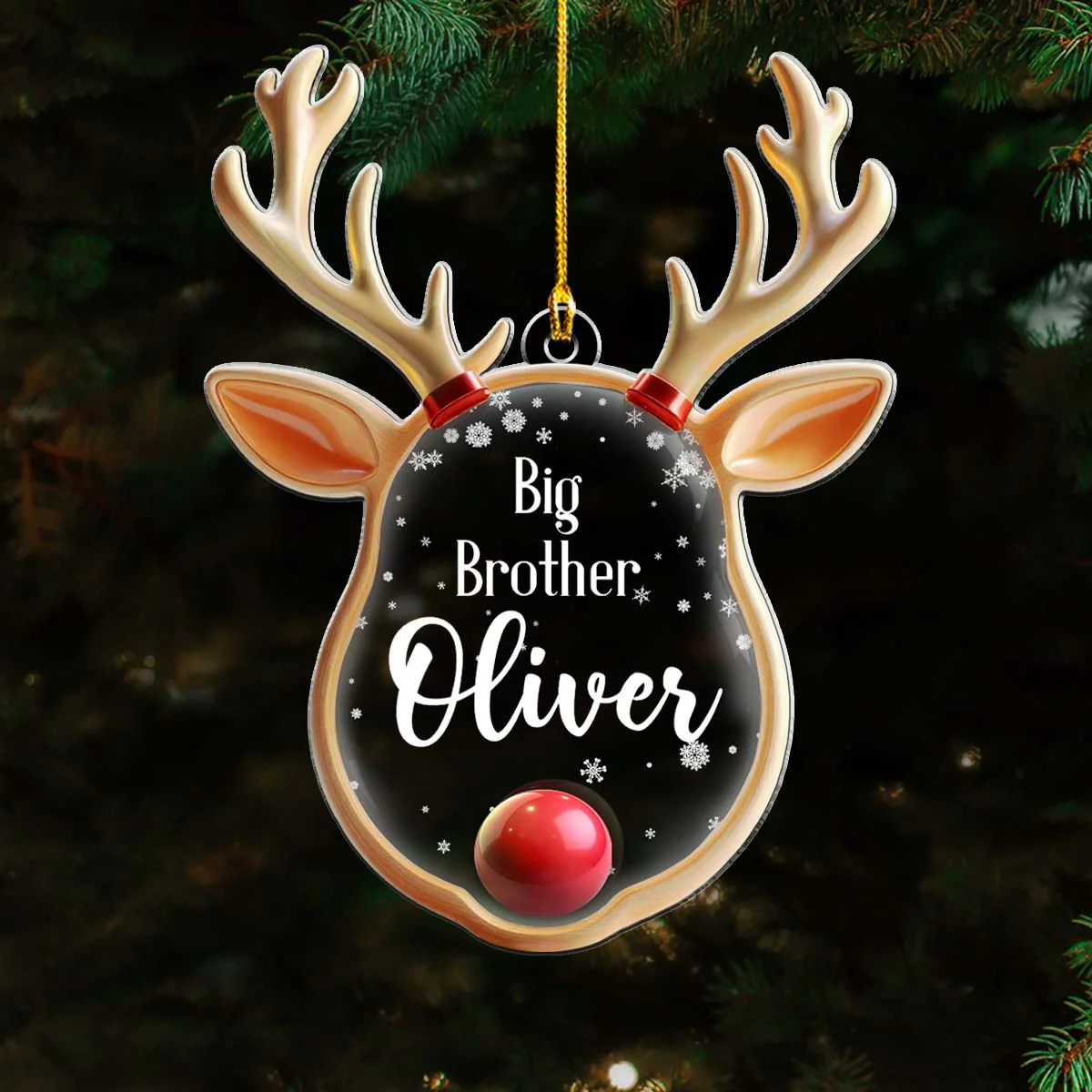 Reindeer Bell - Personalized Custom Acrylic Ornament - Image 4