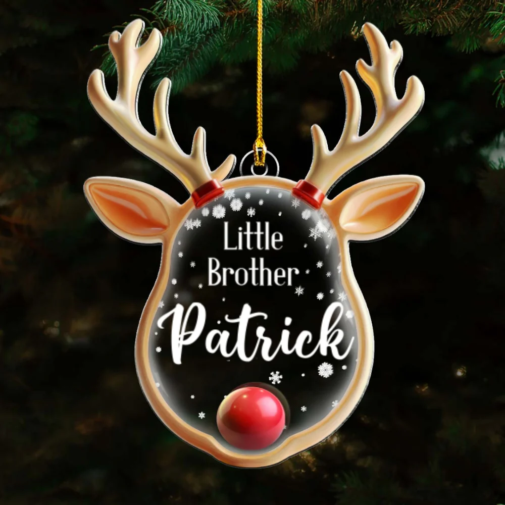 Reindeer Bell - Personalized Custom Acrylic Ornament - Image 6