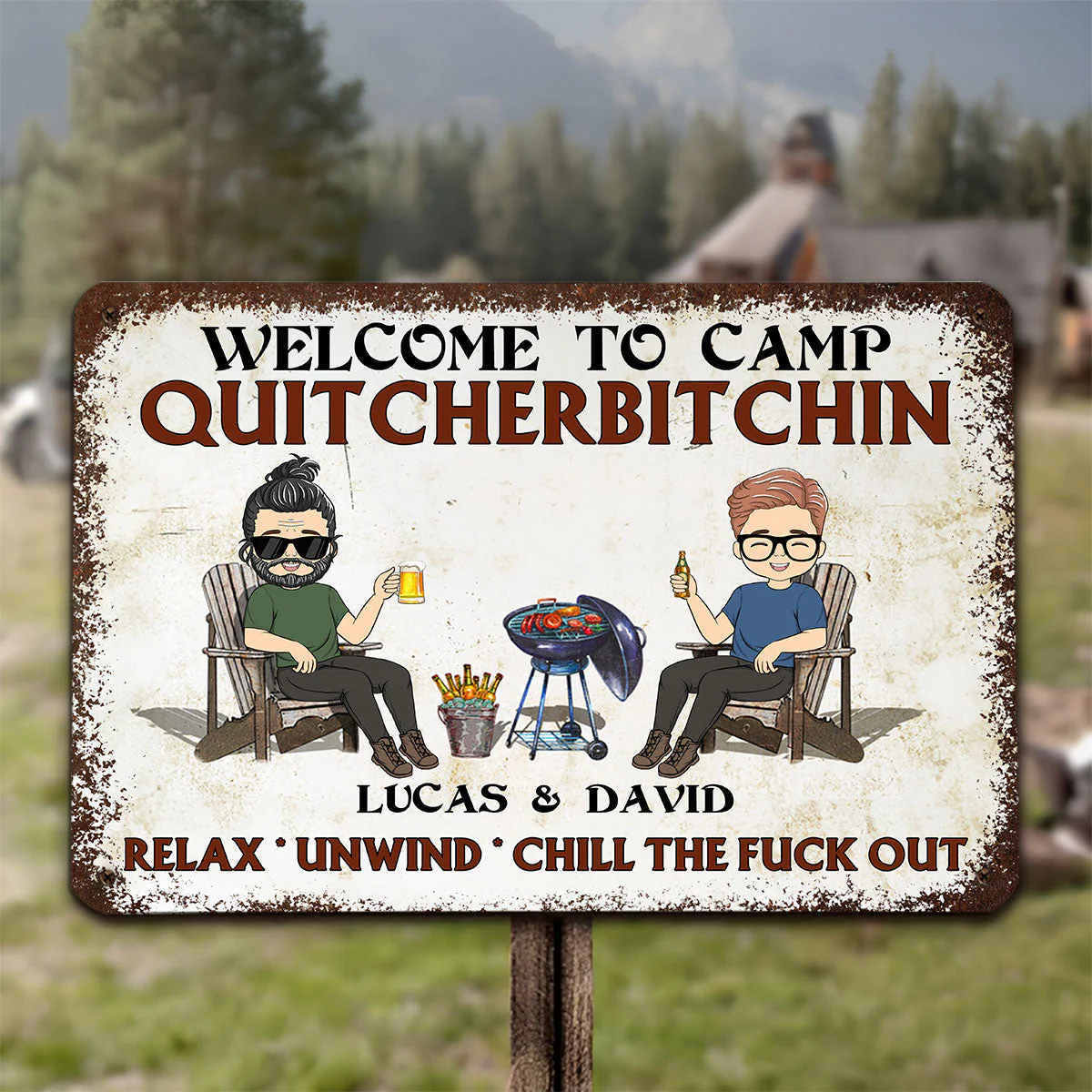 Relax And Chill - Personalized Custom Metal Sign - Image 4