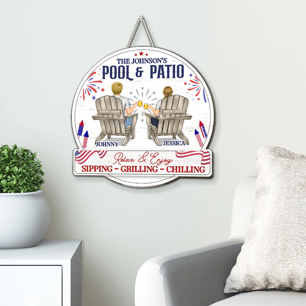 Relax And Enjoy - Personalized Custom Wood Sign - Image 3