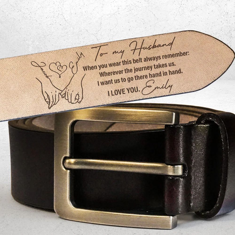 Remember When You Wear This - Personalized Engraved Leather Belt - Image 3