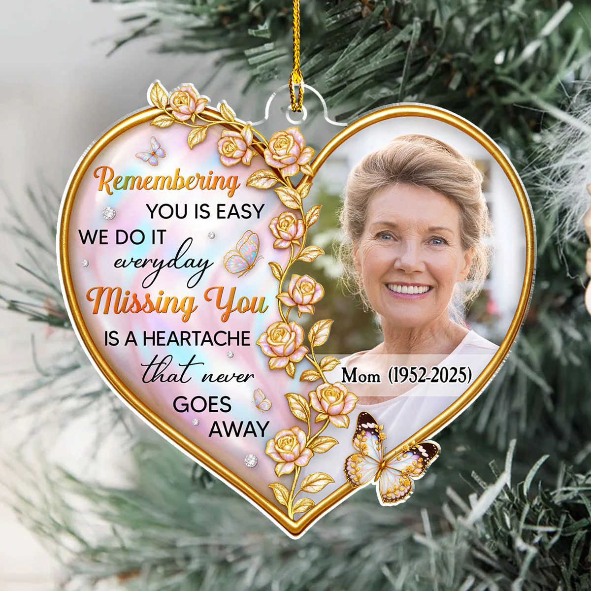 Remembering You Is Easy - Personalized Custom Acrylic Ornament - Image 4