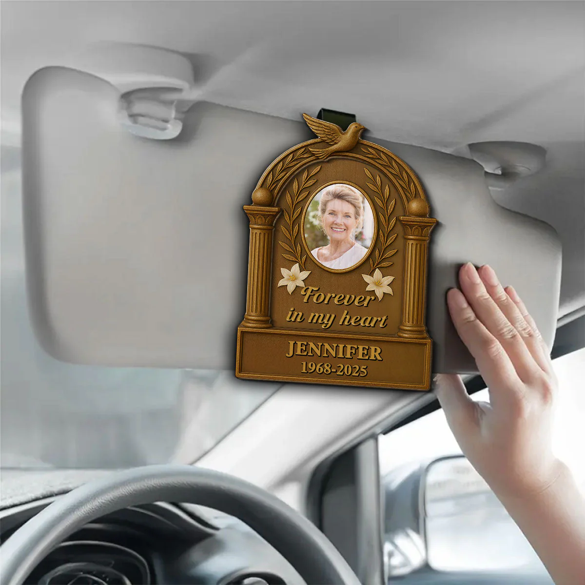 Remembering You With Love - Personalized Custom Car Visor Clip - Image 3