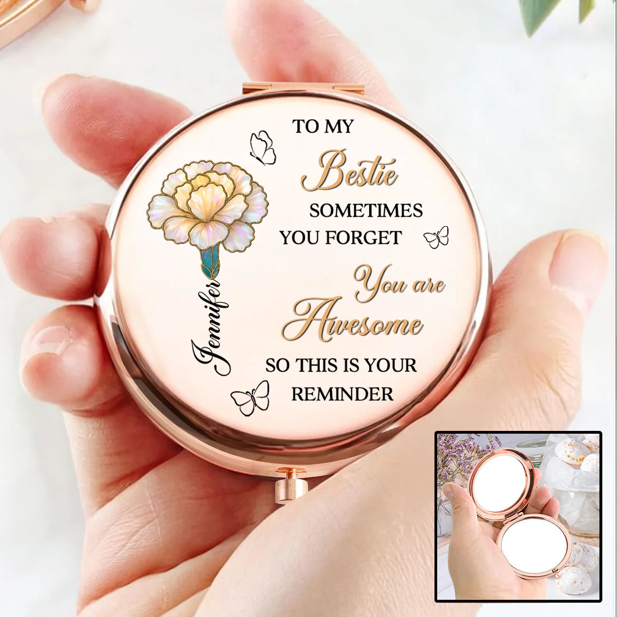 Reminder You Are So Beautiful - Personalized Custom Compact Mirror