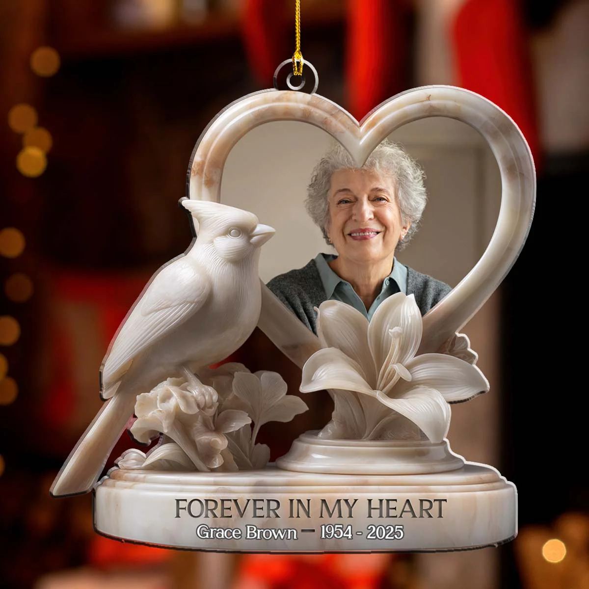 Rest in Peace My Angel - Personalized Custom Acrylic Ornament - Image 2