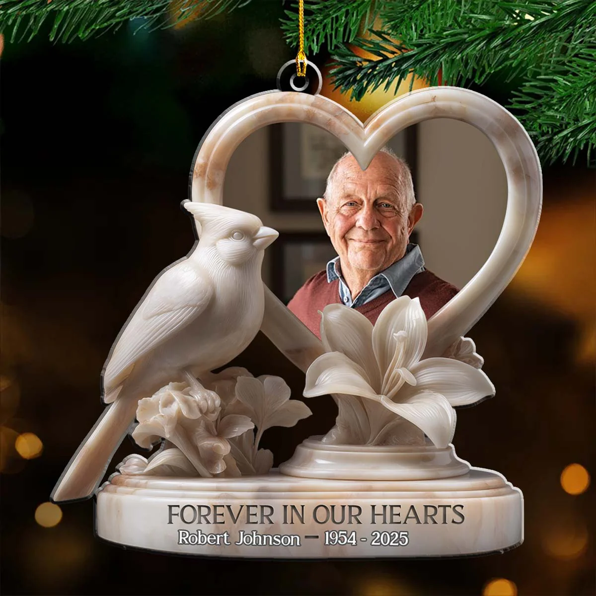 Rest in Peace My Angel - Personalized Custom Acrylic Ornament - Image 3