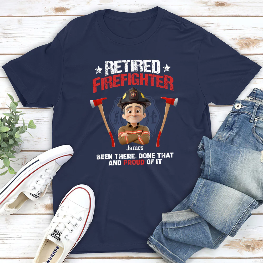 Retired Firefighter - Personalized Custom Shirt - Image 2