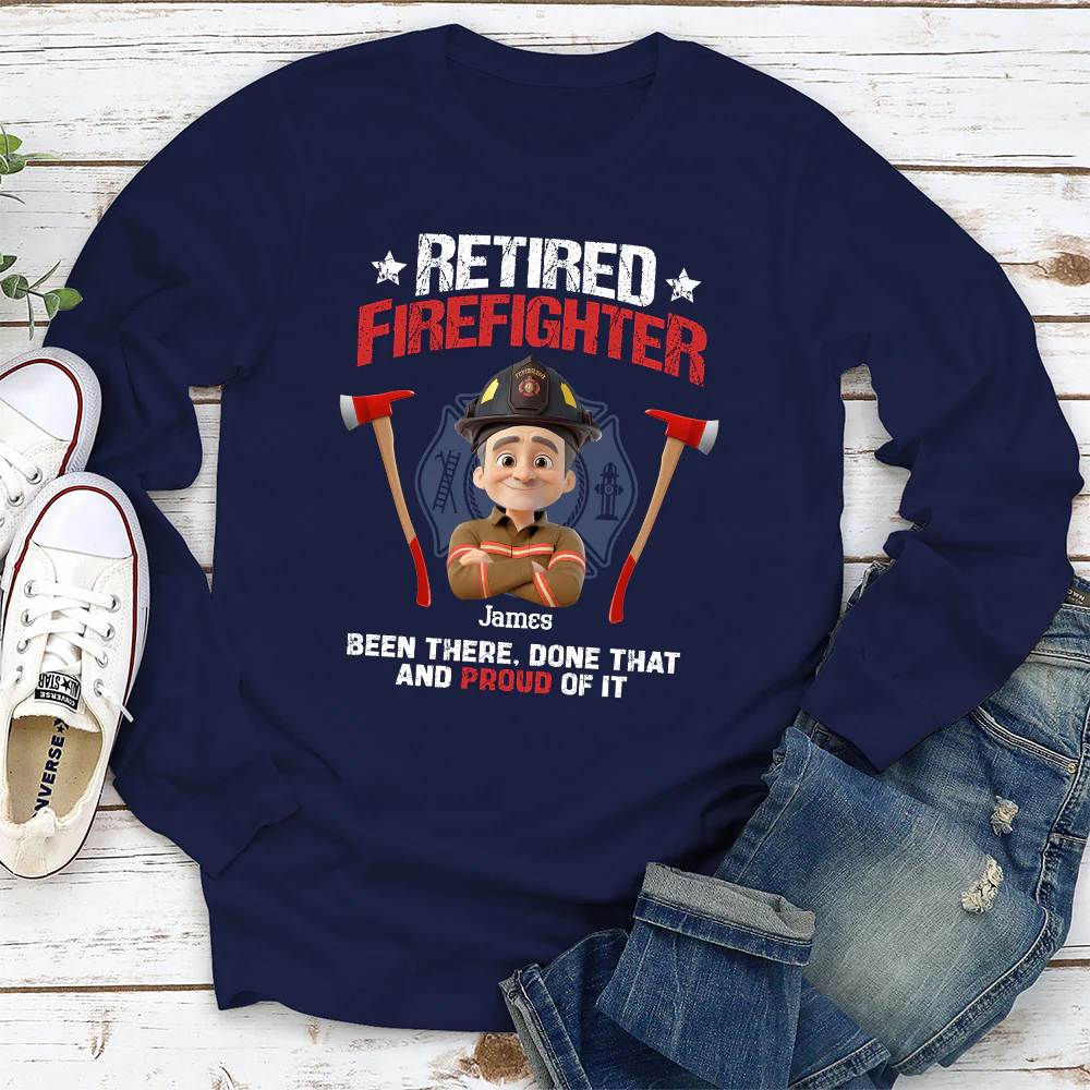 Retired Firefighter - Personalized Custom Shirt - Image 4