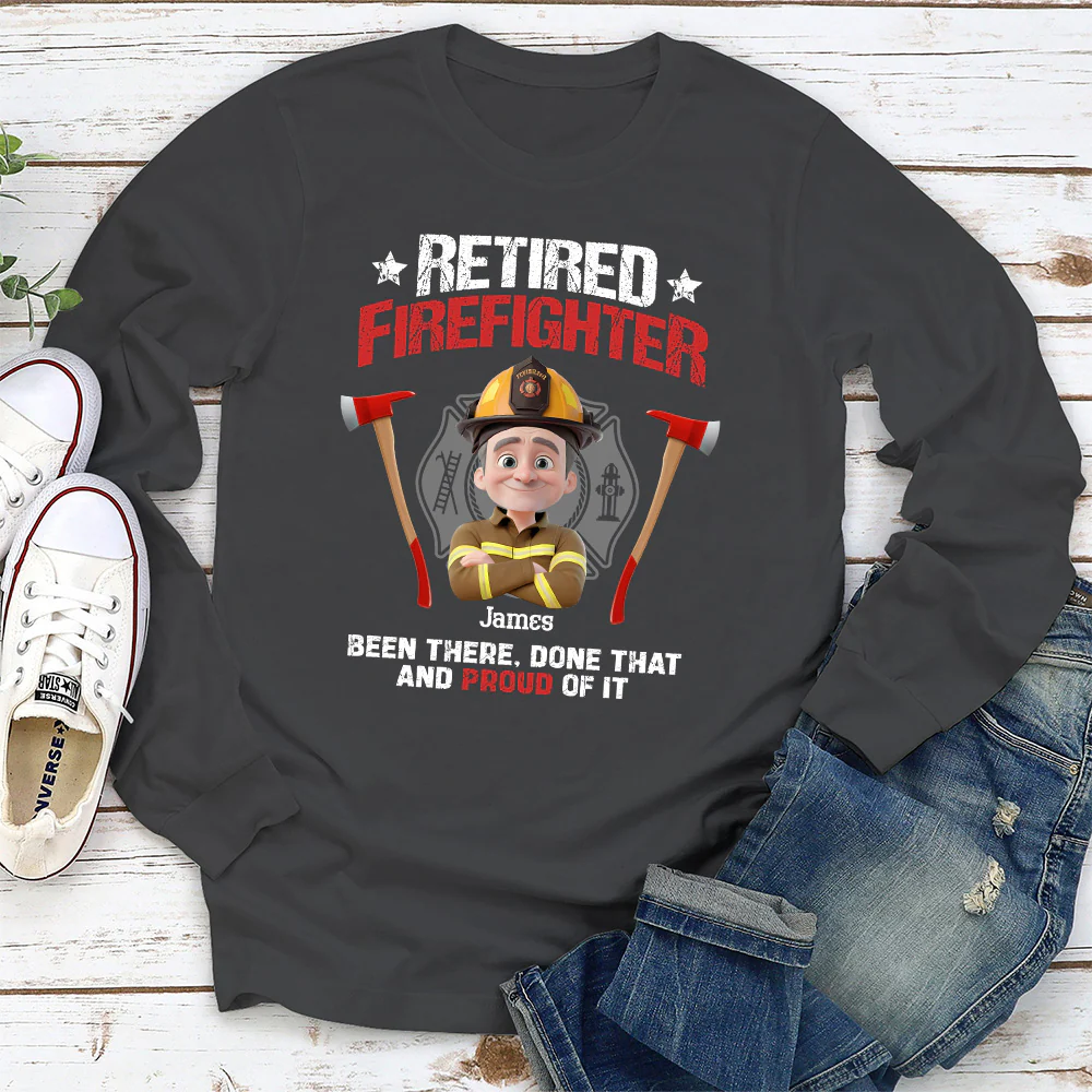 Retired Firefighter - Personalized Custom Shirt - Image 5
