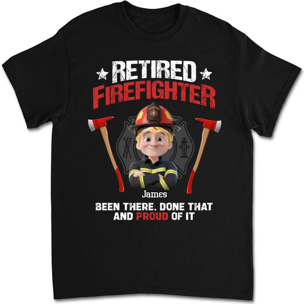 Retired Firefighter - Personalized Custom Shirt - Image 8