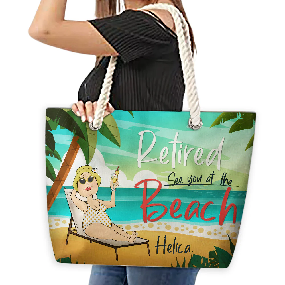 Retired Officially - Personalized Beach Bag - Image 6