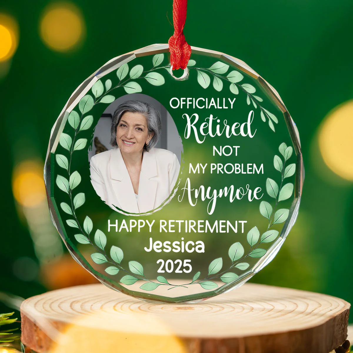 Retirement Mode Activated Forever Free - Personalized Custom Glass Ornament - Image 3