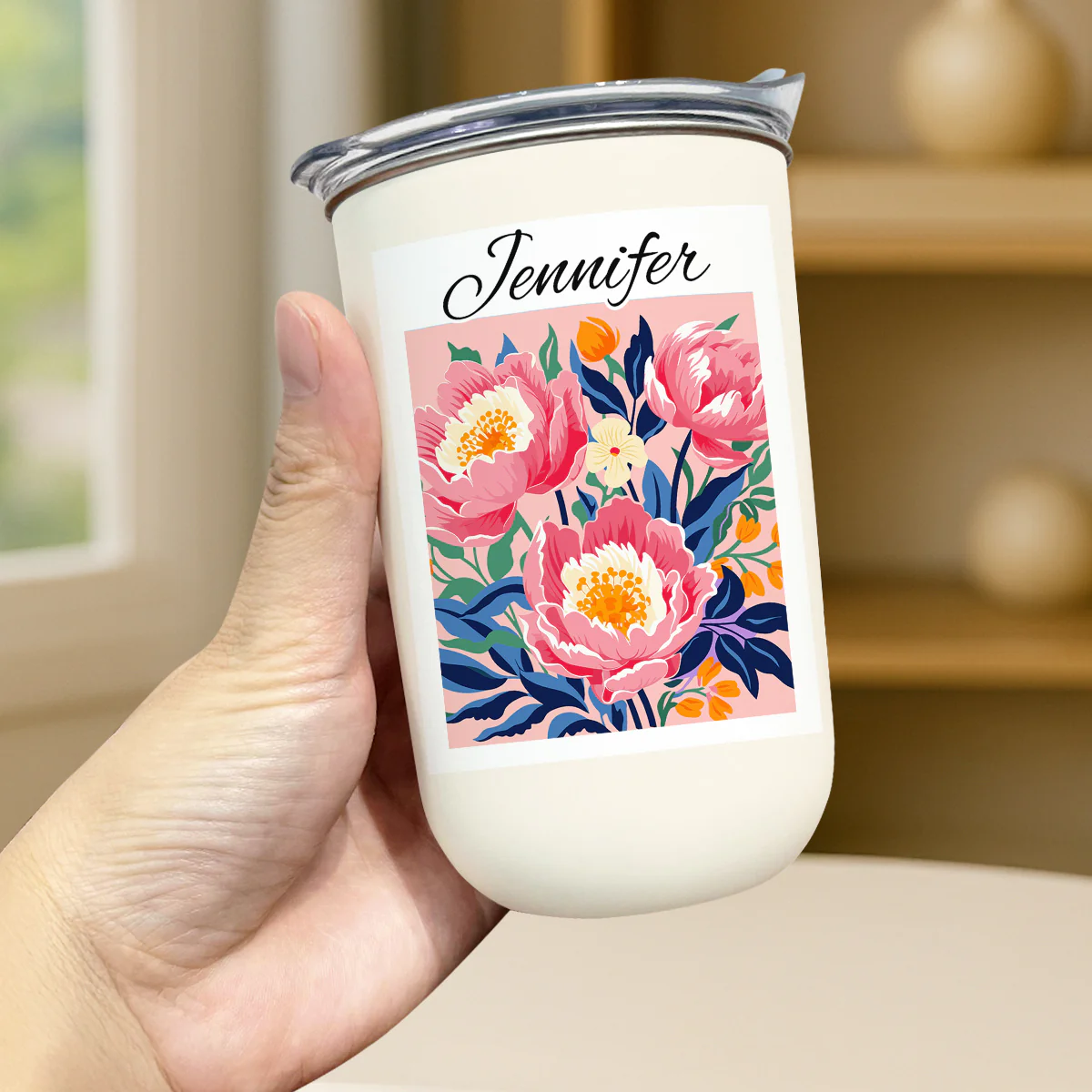 Retro Custom Birth Month Flower - Personalized Custom 10oz Tumbler - Image 3