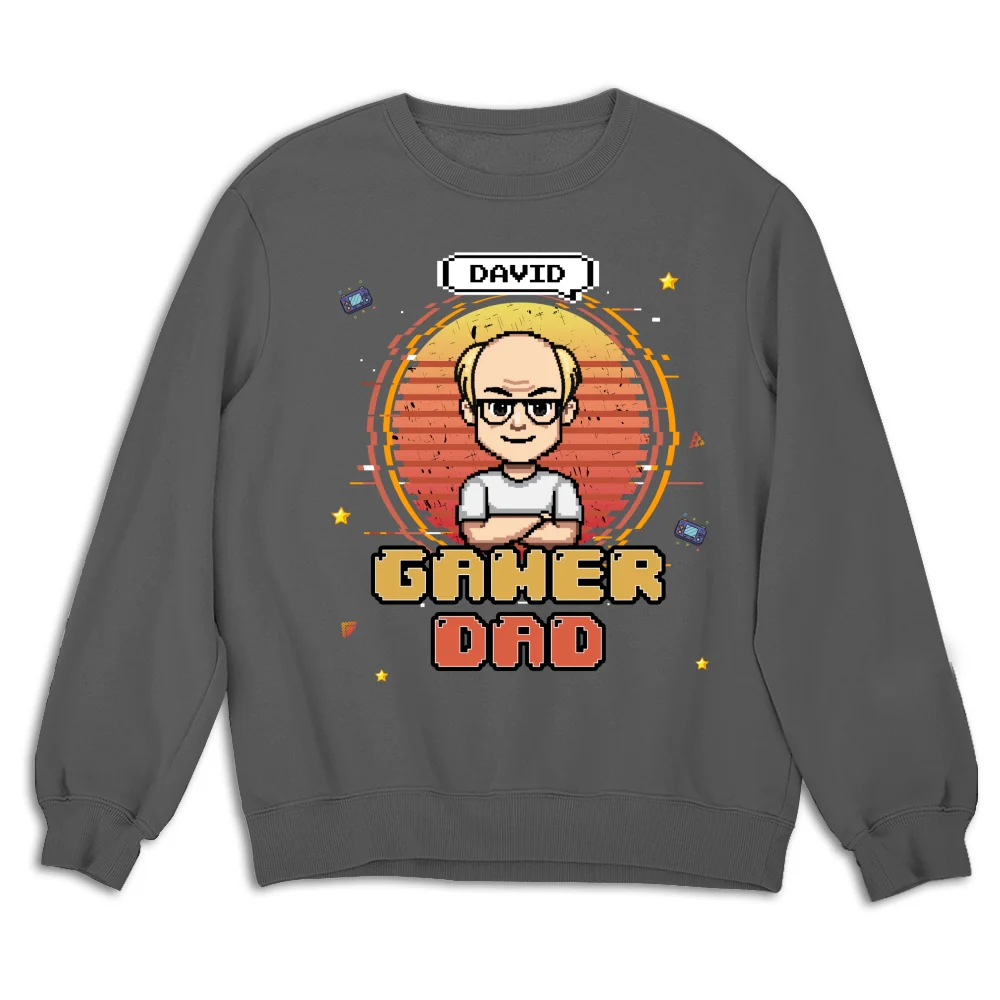 Retro Gamer Dad - Personalized Custom Shirt - Image 14