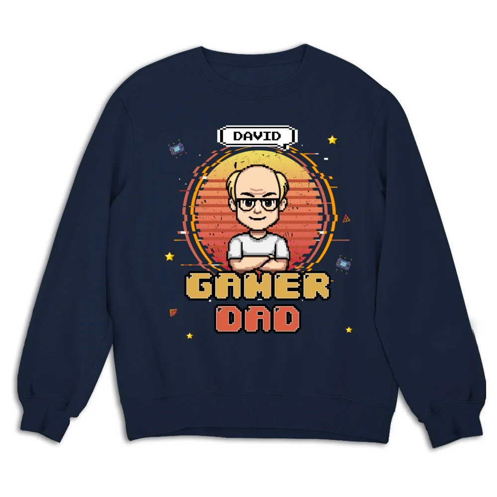 Retro Gamer Dad - Personalized Custom Shirt - Image 15