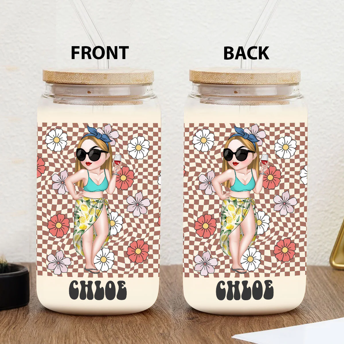 Retro Style - Personalized Custom Glass Can - Image 3