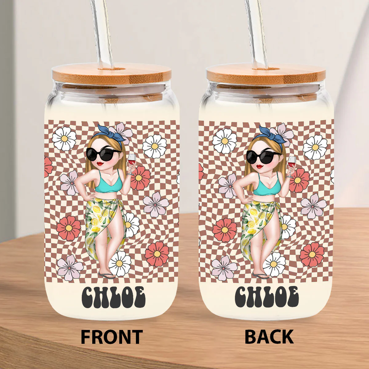 Retro Style - Personalized Custom Glass Can - Image 4