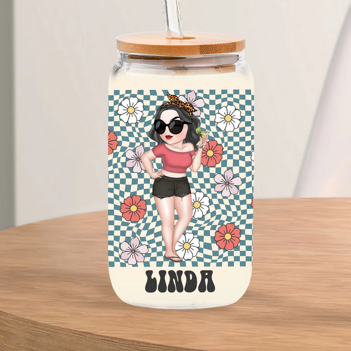 Retro Style - Personalized Custom Glass Can - Image 6