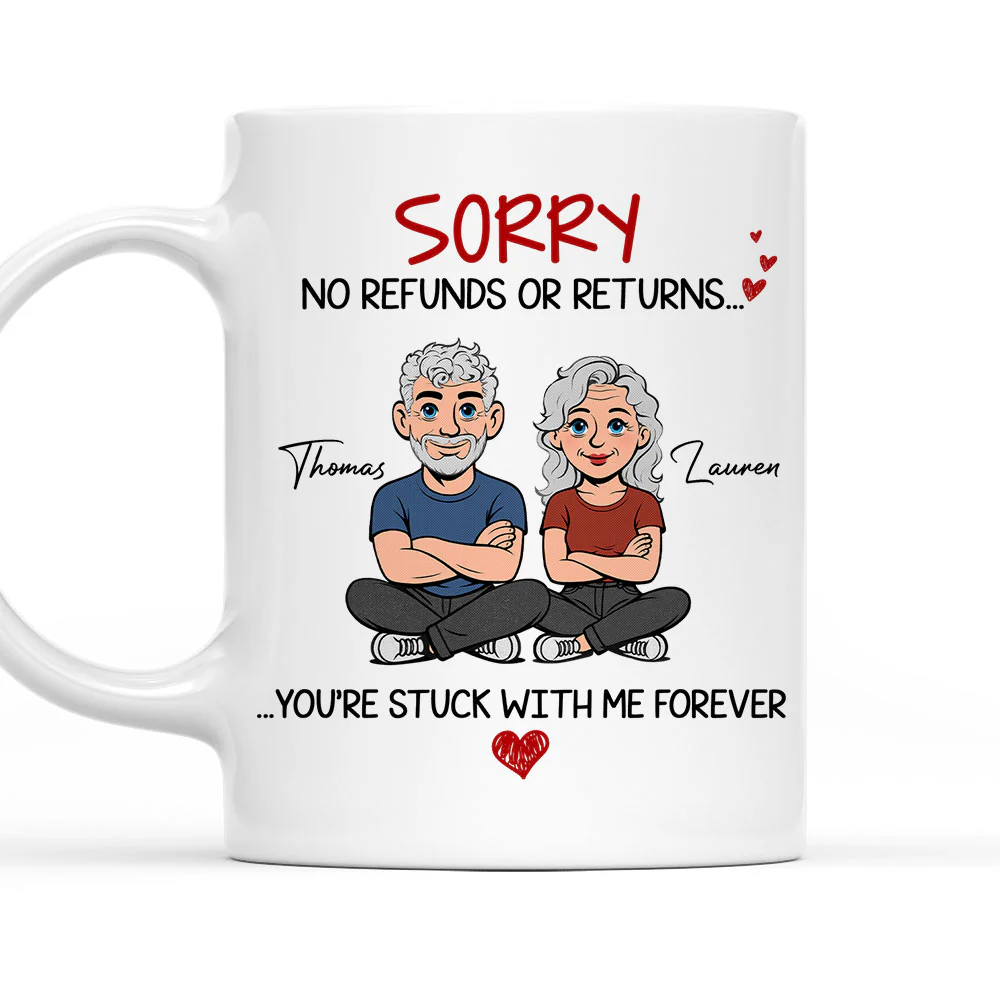 Retro You Are Stuck With Me Forever - Personalized Custom Coffee Mug
