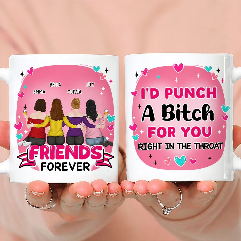 Right In The Throat Bestie - Personalized Custom Coffee Mug - Image 3