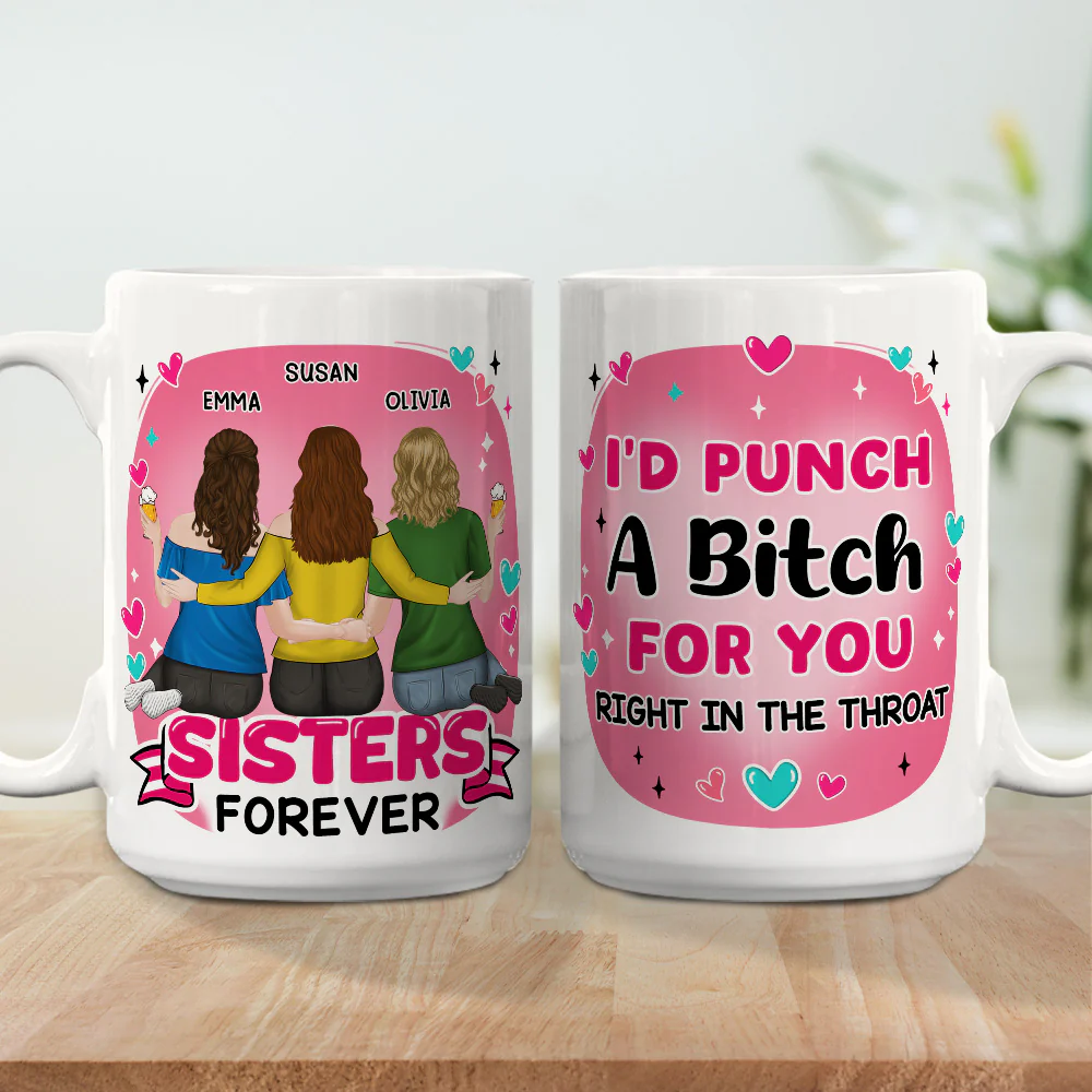 Right In The Throat Bestie - Personalized Custom Coffee Mug - Image 4