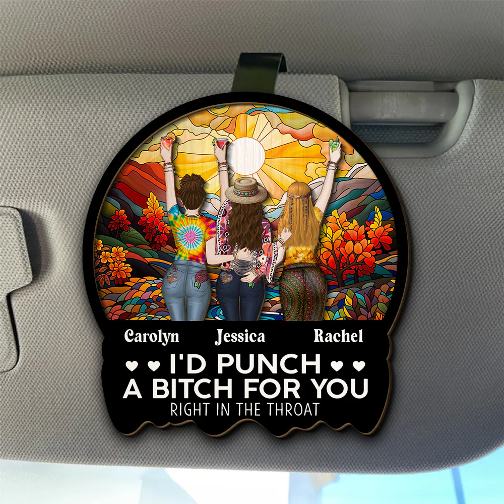 Right In The Throat Hippie - Personalized Custom Car Visor Clip - Image 4