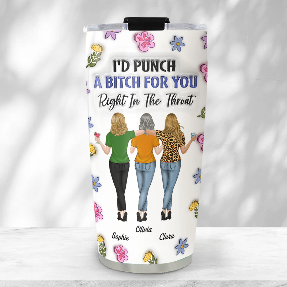 Right In The Throat - Personalized Custom 3D Inflated Effect Tumbler - Image 4