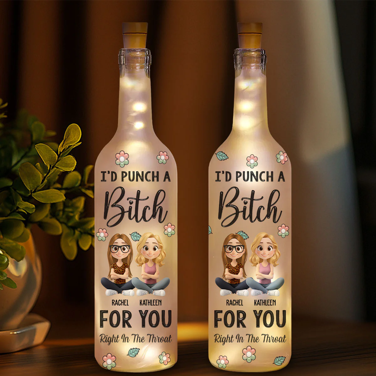 Right In The Throat - Personalized Custom Bottle Lamp - Image 2