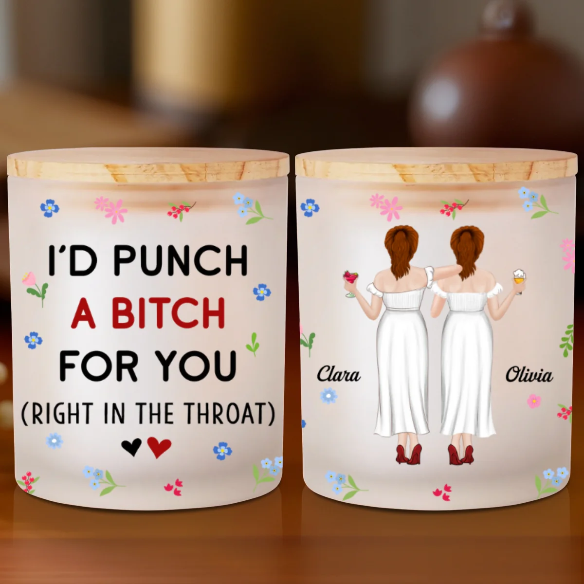 Right In The Throat - Personalized Custom Glass Jar With LED Candle - Image 7