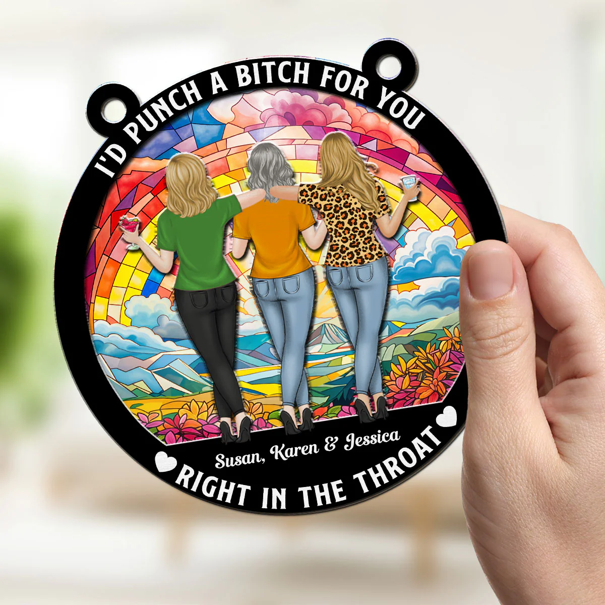 Right In The Throat - Personalized Custom Suncatcher - Image 3