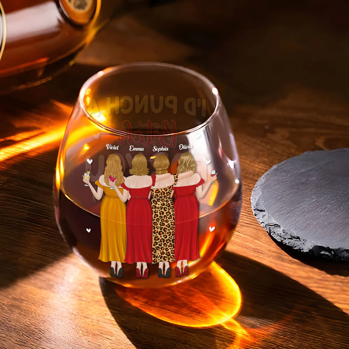 Right In The Throat - Personalized Custom Wine Glass - Image 3