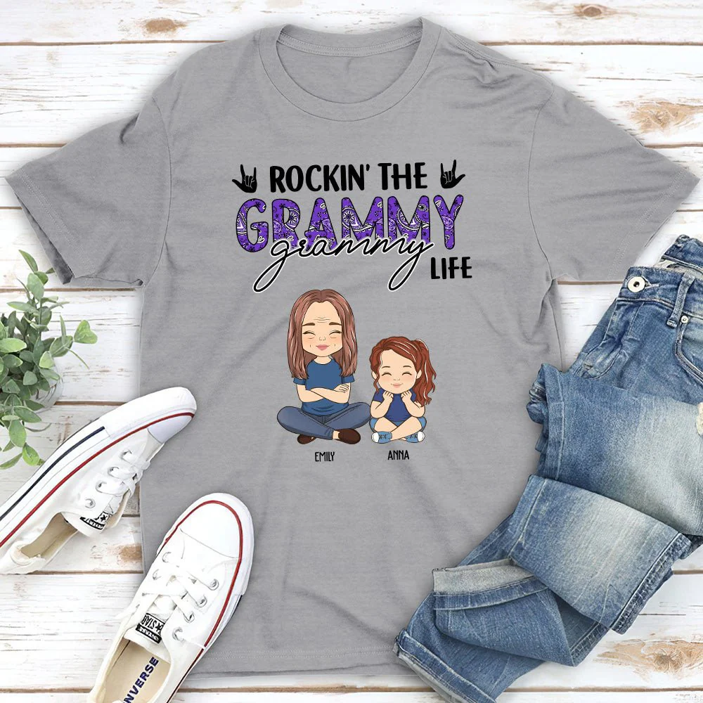 Rockin’ The Grandma Life - Personalized Custom Unisex T-shirt - Image 3
