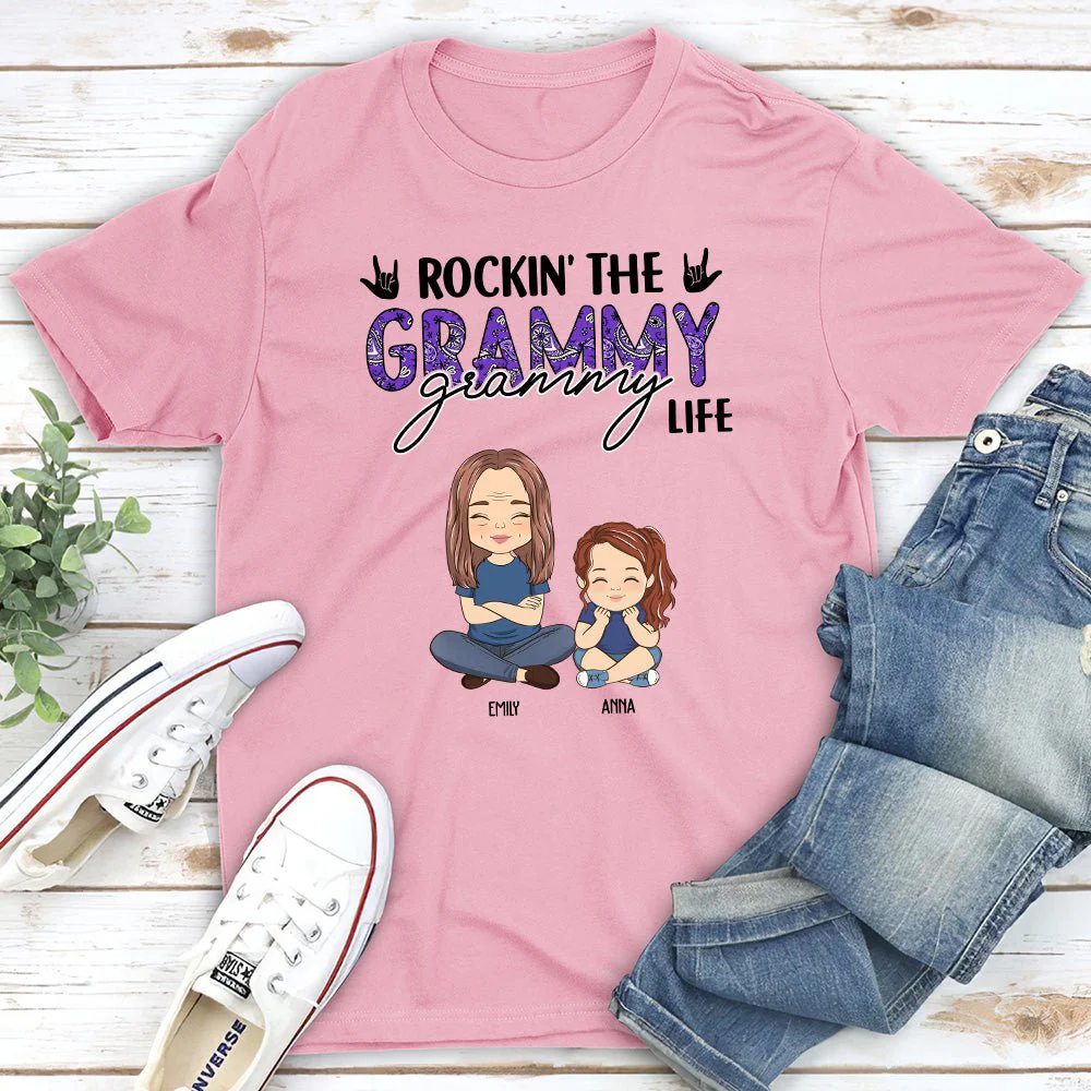 Rockin’ The Grandma Life - Personalized Custom Unisex T-shirt - Image 4
