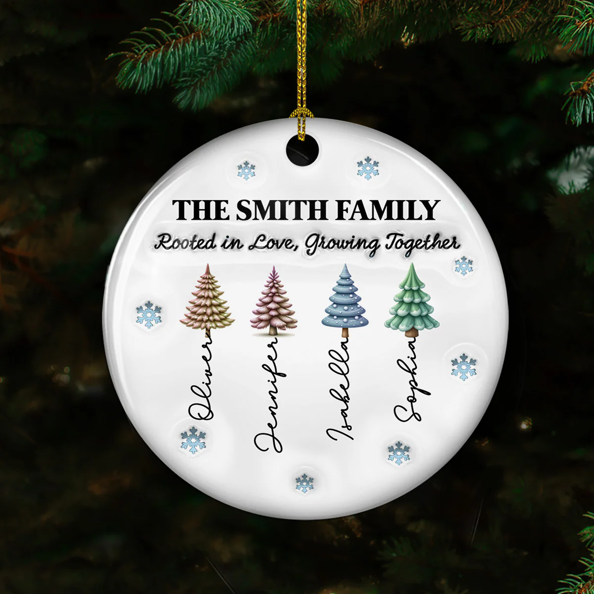 Rooted in Love, Growing Together - Personalized Custom 3D Inflated Effect Ceramic Ornament - Image 2