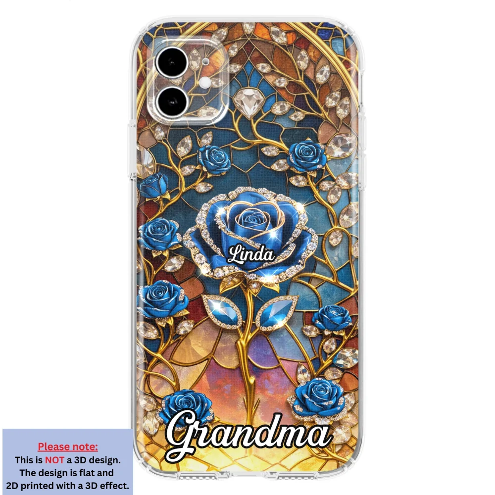 Rose Flower Grandma - Personalized Custom 3D Effect Phone Case - Image 10
