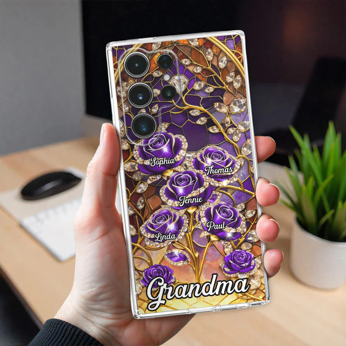 Rose Flower Grandma - Personalized Custom 3D Effect Phone Case - Image 4