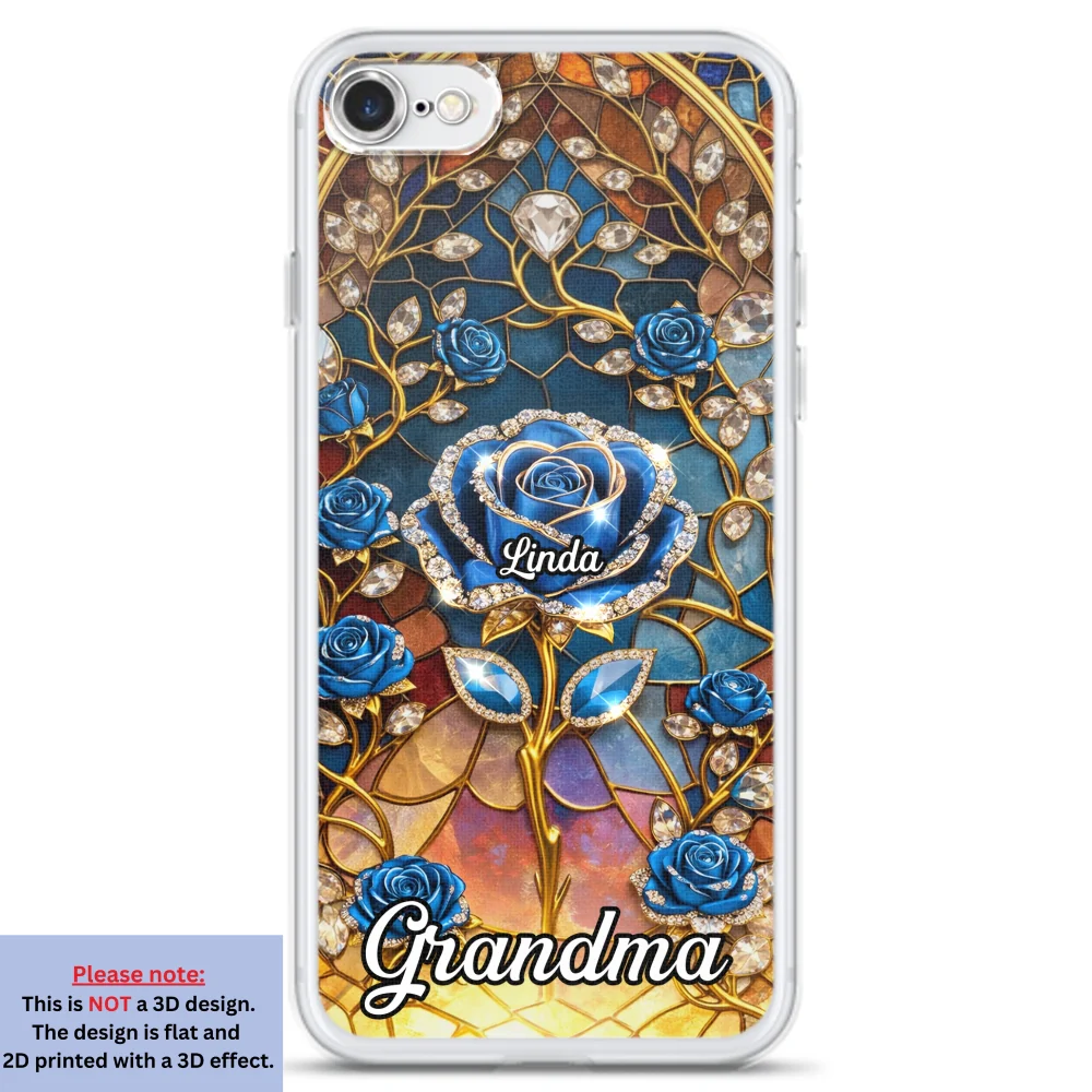 Rose Flower Grandma - Personalized Custom 3D Effect Phone Case - Image 5