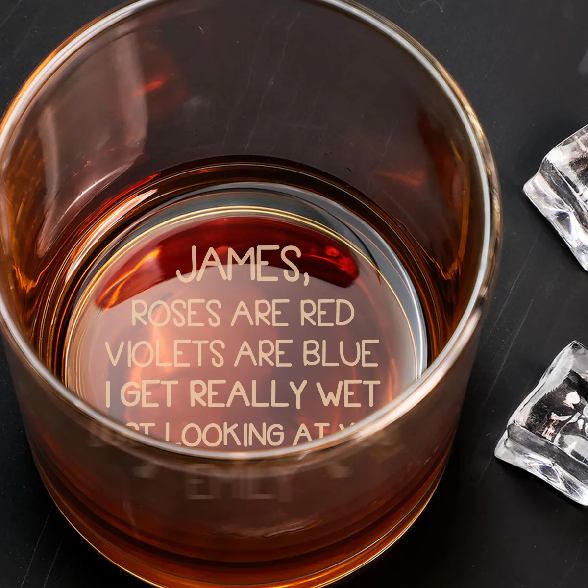 Roses Are Red - Personalized Custom Engraved Whiskey Glass - Image 3