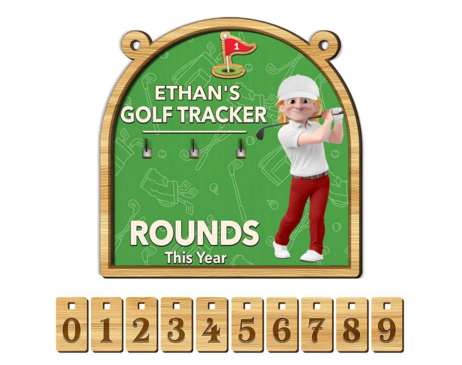 Rounds This Year - Personalized Custom Tracker Sign - Image 6