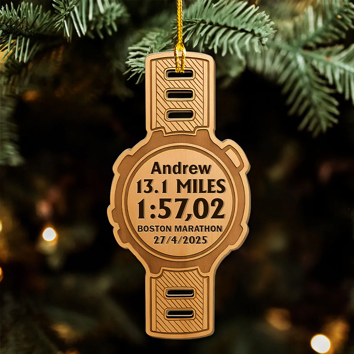 Running Watch - Personalized Custom Wood Ornament