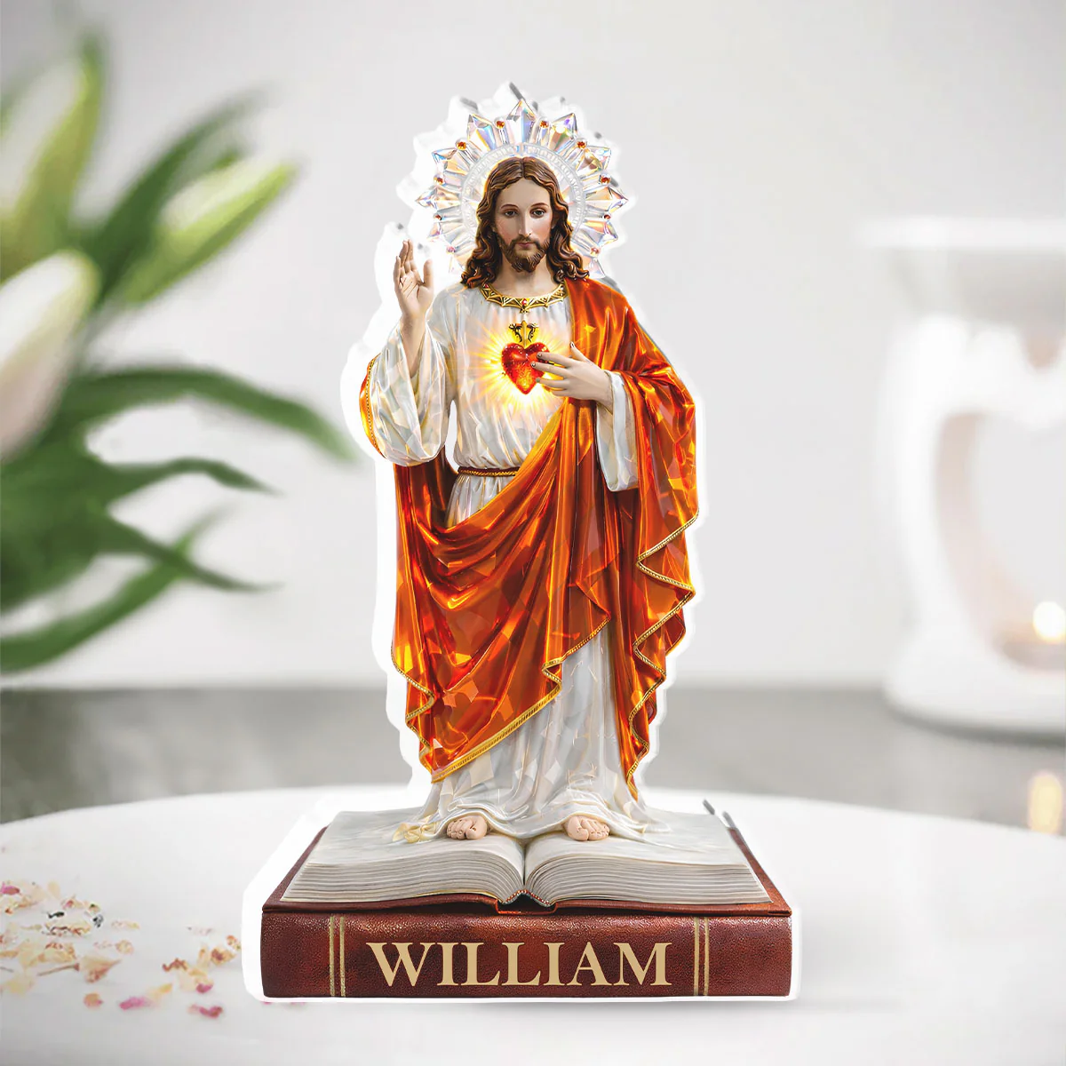 Sacred Heart Of Jesus - Personalized Custom Acrylic Plaque - Image 2