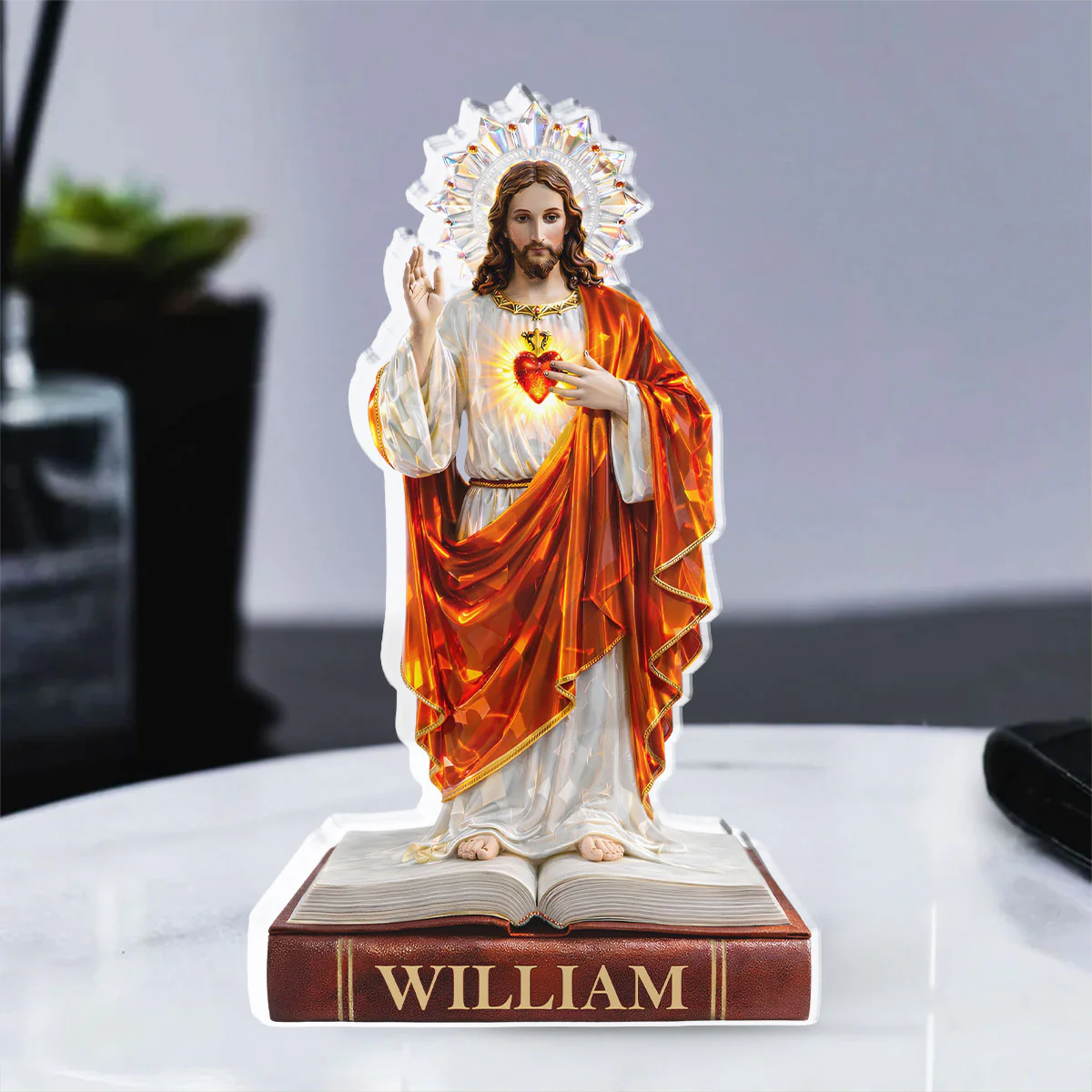Sacred Heart Of Jesus - Personalized Custom Acrylic Plaque - Image 3