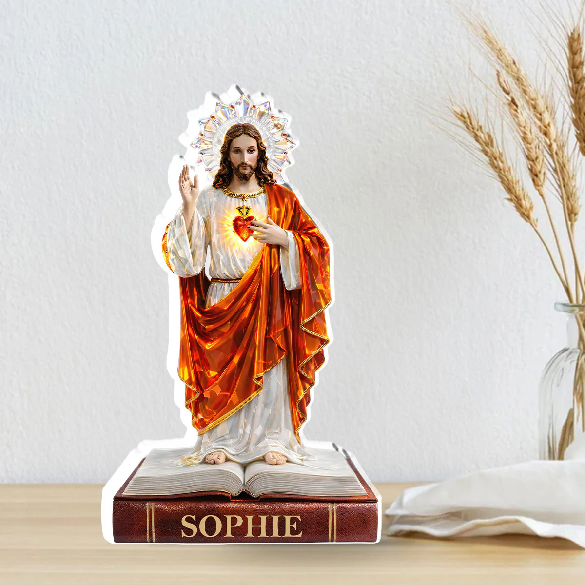 Sacred Heart Of Jesus - Personalized Custom Acrylic Plaque - Image 4