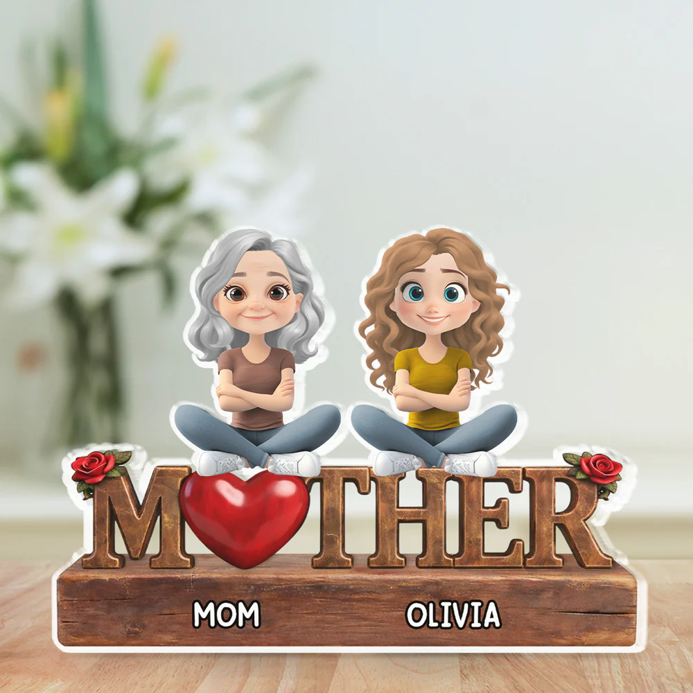 Safe in Mom Arms - Personalized Custom Acrylic Plaque - Image 2