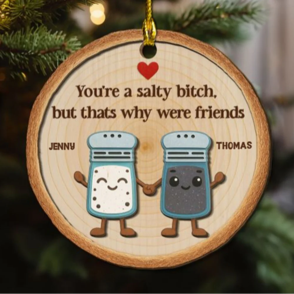 Salty But Sweet - Personalized Custom Freeshape 2-Layered Wood Ornament - Image 6